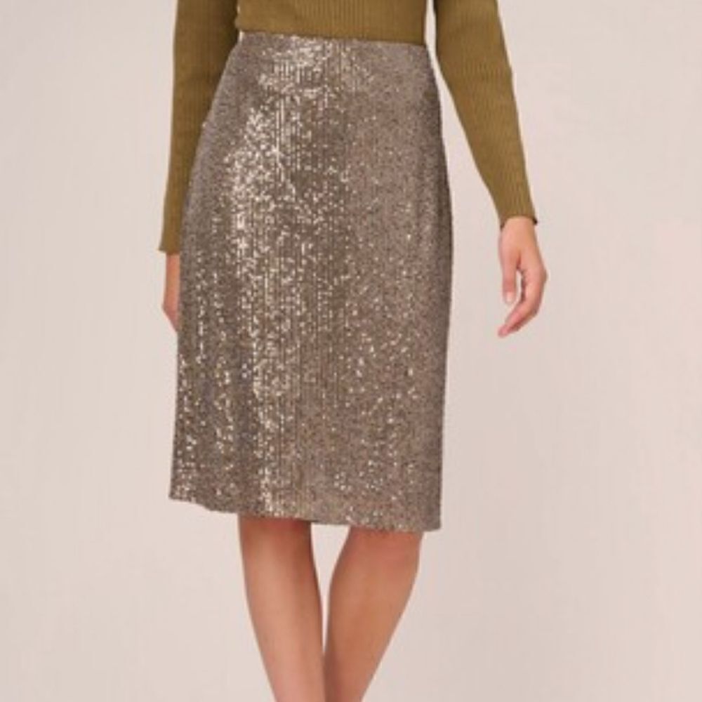 Adrianna Papell Sequin Pull On Pencil Skirt  Size M NWOT